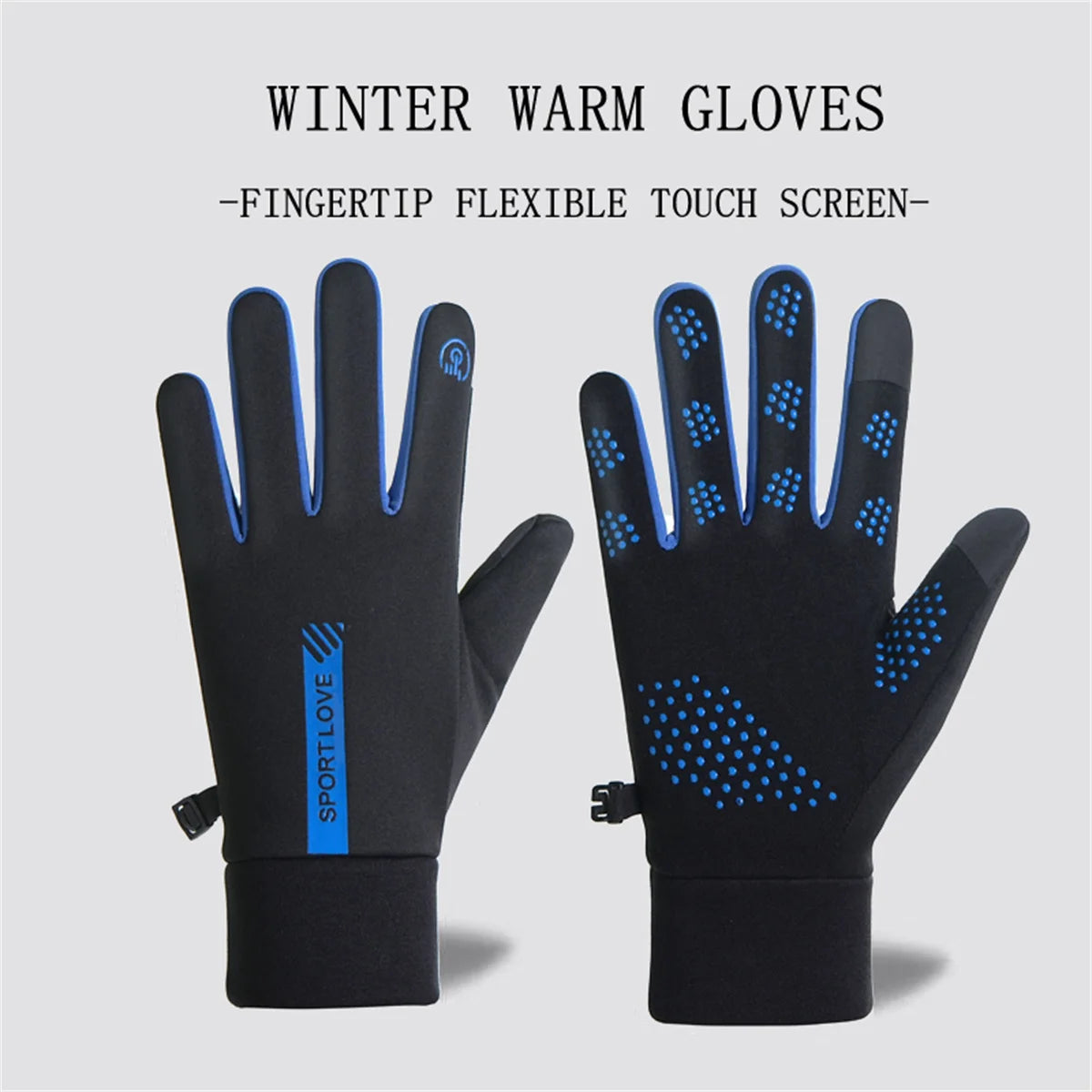 Winter Gloves for Women, Fleece-Lined, Windproof, Cold-Proof, Warm, Touchscreen-Compatible, Non-Slip, for Driving, Riding Motorcycles, Outdoor, Men's Gloves