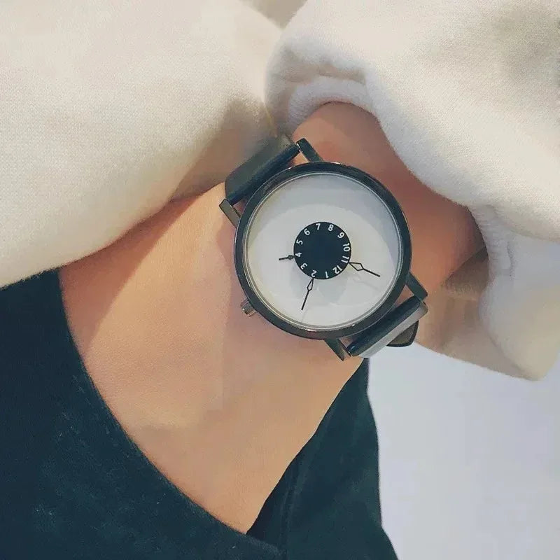 Couple Watch Simple Men Women Casual Quartz Watches Ins Fashion White & Black Watches Women's Clock Watch for Girls