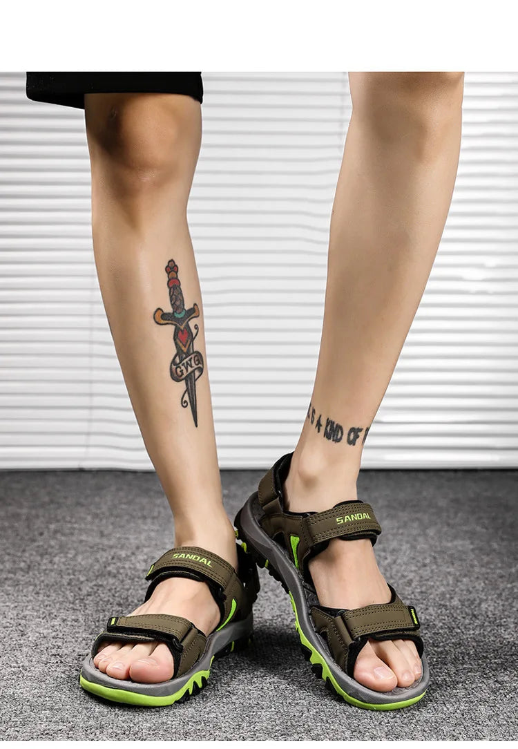 Men's Sandals 2022 Beach and Sea Casual Shoes Sandal for Men Summer Male New Slippers Wears Genuine Leather Man Flip Flops