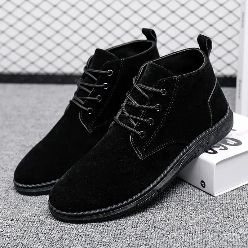 2025Men's Shoes High-top Casual Shoes High Quality Suede Chelsea Boots Fashion British Ankle Boots Business Oxfords Dress Shoes