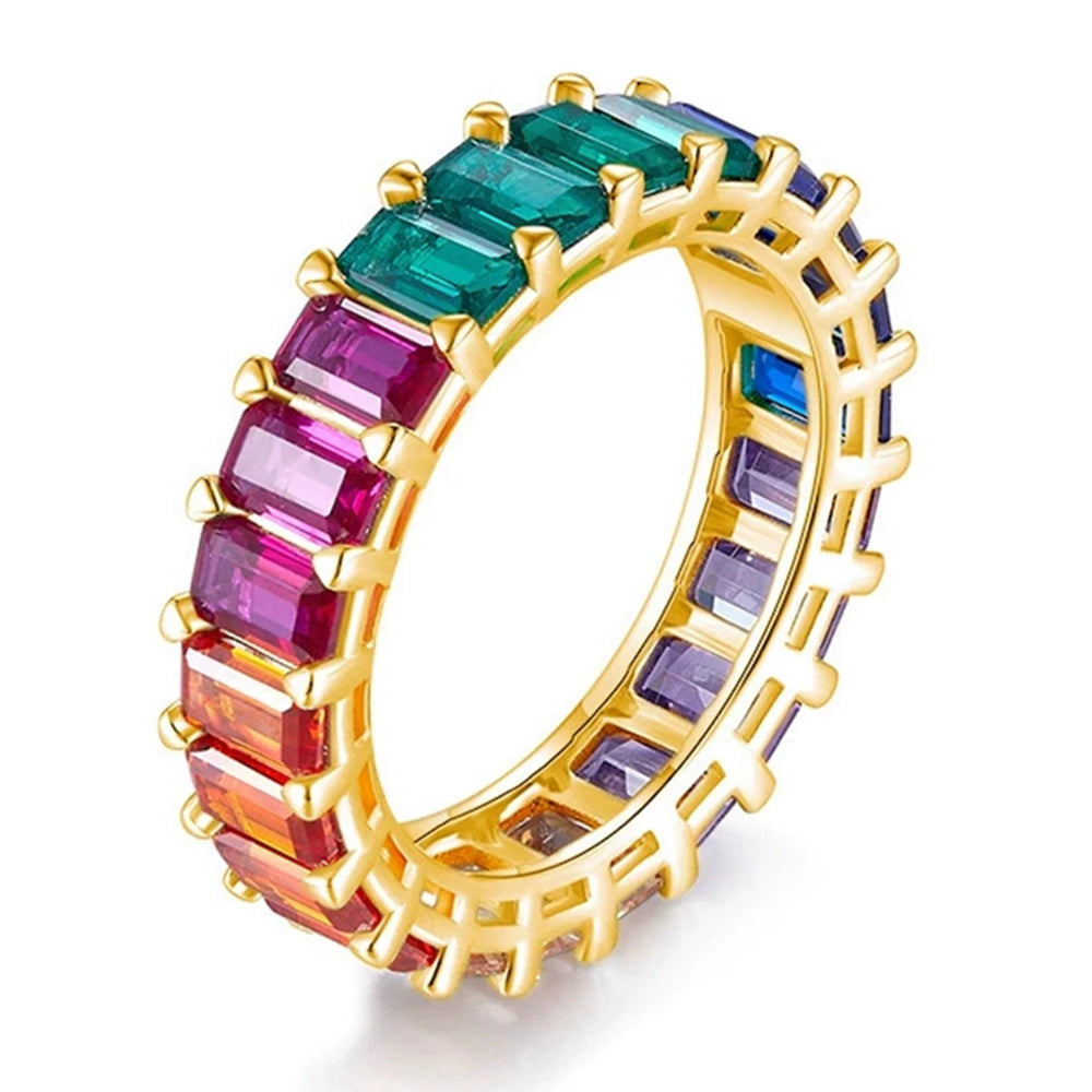 Wong Rain 925 Sterling Silver Emerald Cut 3*4 MM Lab Sapphire Gemstone Wedding Party Row Rings Fine Jewelry Band Gifts Wholesale