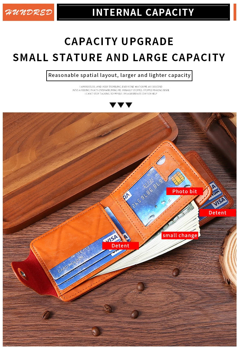Men's Wallets  Dollar PatternWallet Male Leather Walet Photo Card HolderFashion Large Capacity Wallet Purse Bag