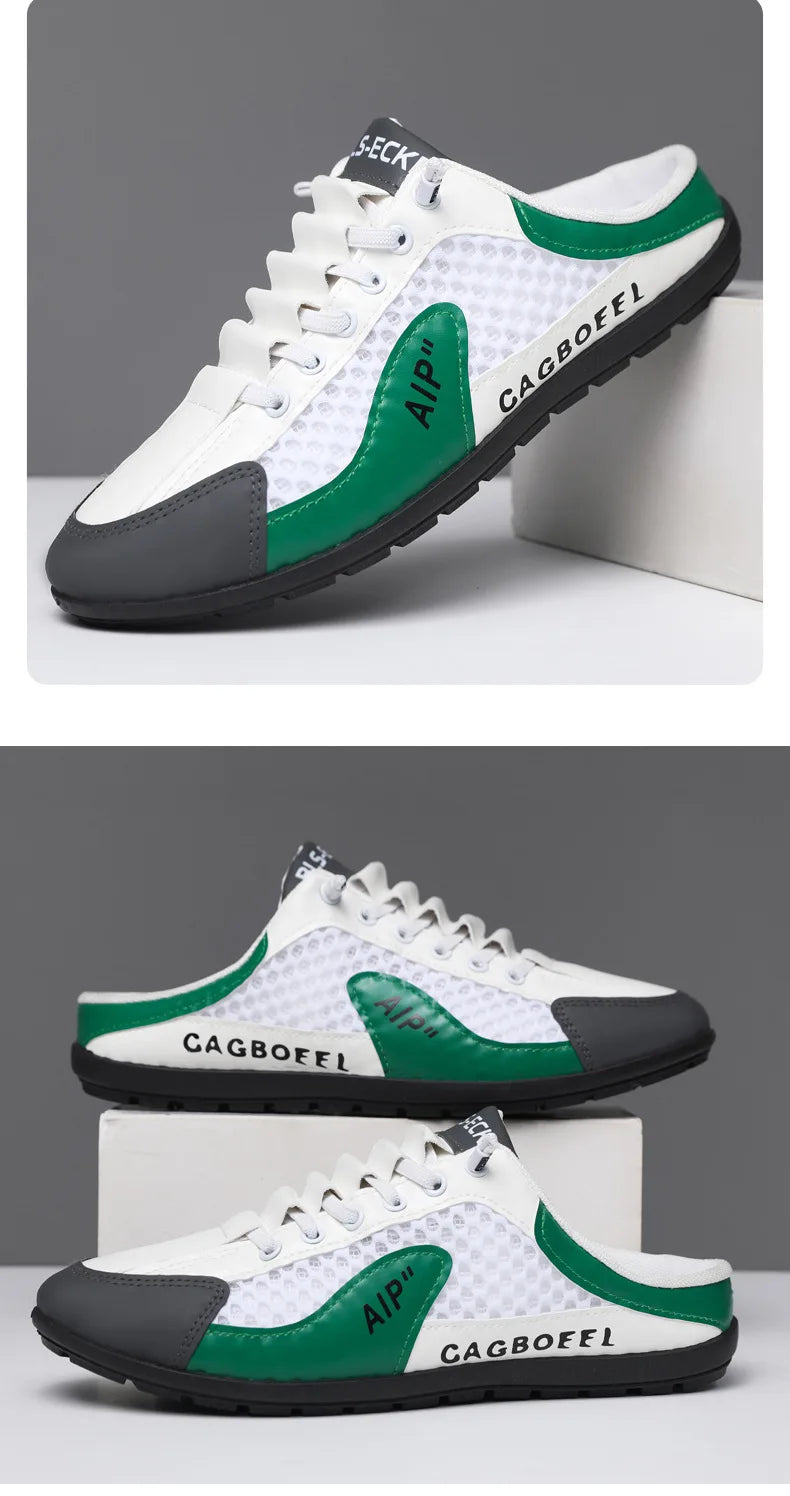 Men's Fashion Soft-soled Half Slippers Men Summer Trendy Bottom Casual Shoes Breathable Slip-on Shoes Sneakers Zapatos De Hombre