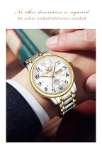 OLEVS 2891 Original Quartz Couple Watch Brand Luxury Double Calendar Waterproof Date Clock His and Her Watch Gift Couple Watch