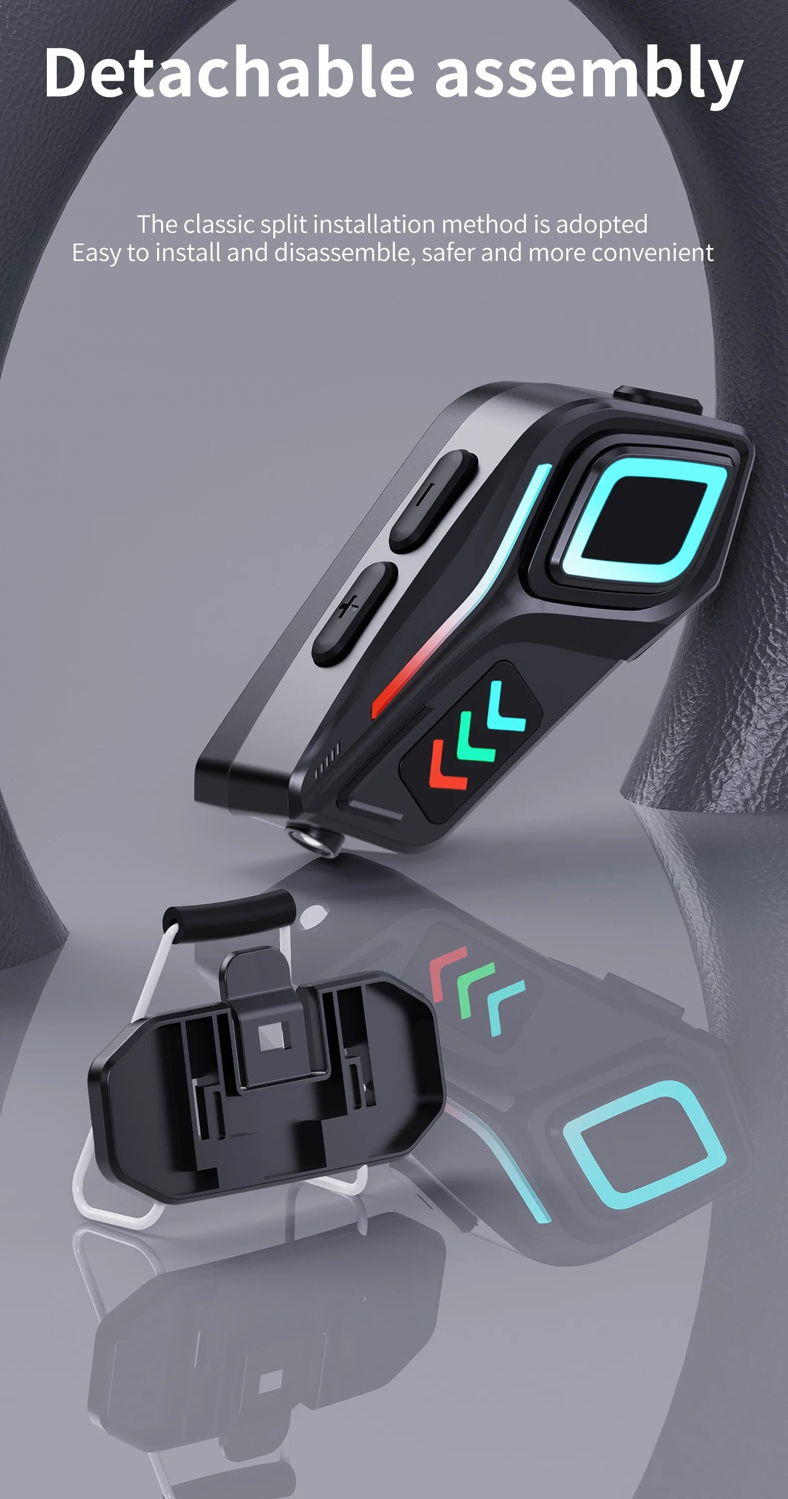 Hands-Free Music Riding Waterproof Noise Cancelling Bluetooth Motorcycle Intercom Helmet Headset