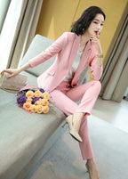 Women's 2 Pant Set Fashion Trousers Suits Office Outfits Professional Wear To Work Two Pieces Sets Pants for Woman Blazer and D