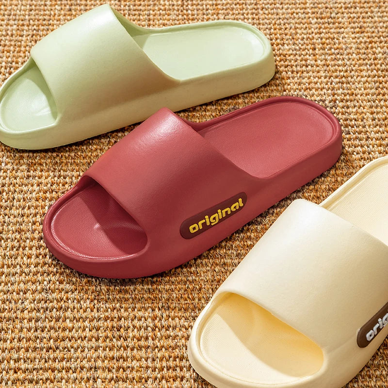 Men's Non-Slip Slippers for Women Summer New Indoor Home Soft Bottom Middle-Aged and Elderly Couples Bathroom Bathing Slippers for Men