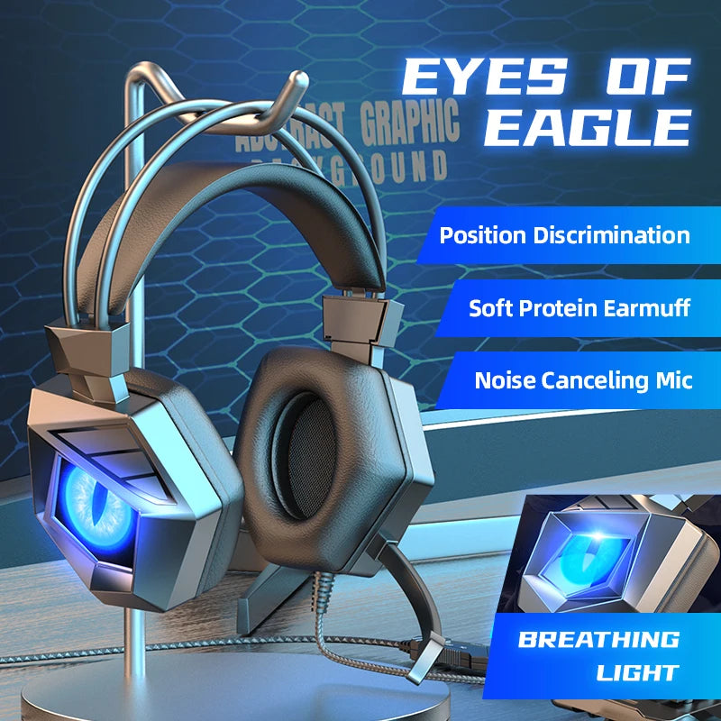 Headphones 3.5mm Wired Gaming Headset Earphones Music For PS4 Play Station 4 Game PC Chat computer With Microphone