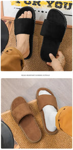 Men's Slippers for Home in Solid Colors Flat Heels Low Cuffs Convenient To Wear Spring and Summer Soft-soled Anti-slip Slippers
