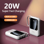 20000mAh Power Bank Suitable IPhone Huawei Xiaomi Portable Battery  Fast Charging Built-In with 4-Wire Digital Display External