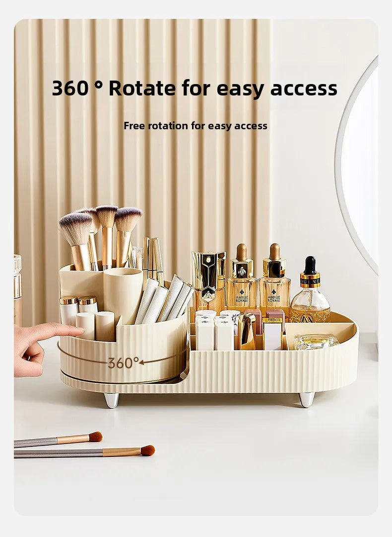 Large capacity fashionable and high-end cosmetics storage box for women's home and desktop, simple cosmetics storage box