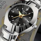 1/2pcs Couples Dial Cutting Quartz Watch Business Fashion Analog Calendar Wrist Watch Valentines Gift For Men Women Date Watch