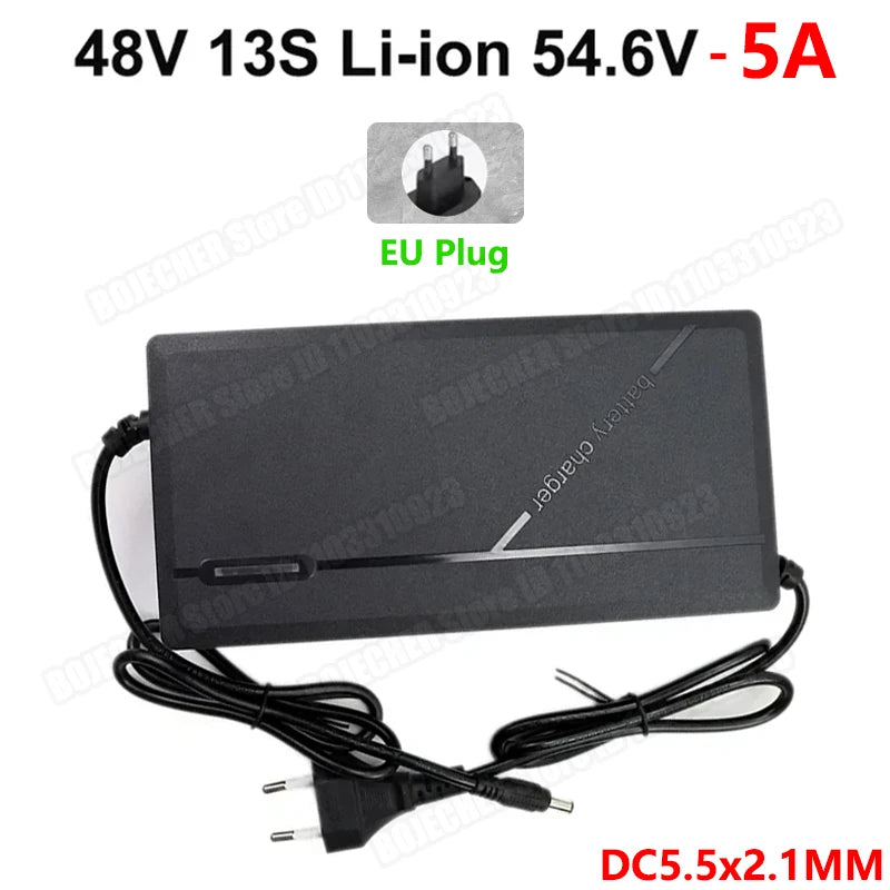 36V 48V 60V 72V Charger 2A 5A 10S 13S 16S 20S Lithium-ion Battery Charger 42V 54.6V 67.2V 84V Intelligent Smart Charging EU Plug