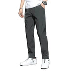 Men's Pants 2025 Summer New Black Gray Thin Business Casual Pants Outdoor Elastic Breathable Straight Leg Sweatpants