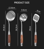 Kitchen Utensil Set 7 Piece 304 Stainless Steel Cookware Set Rosewood Handle Spatula Household Cooking Baking Tools