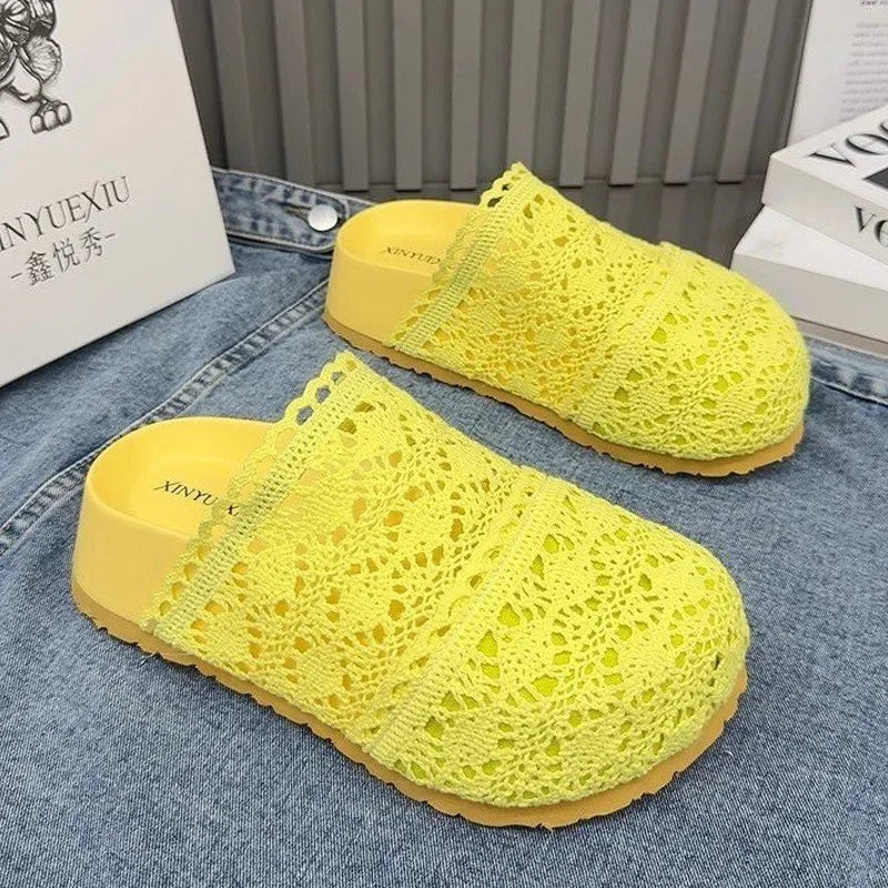 Flats Women Slippers Casual Platform Shoes Fashion Cozy Walking Shoes Woman Sandals 2025 Trend Brand Slingback Female Zapatillas