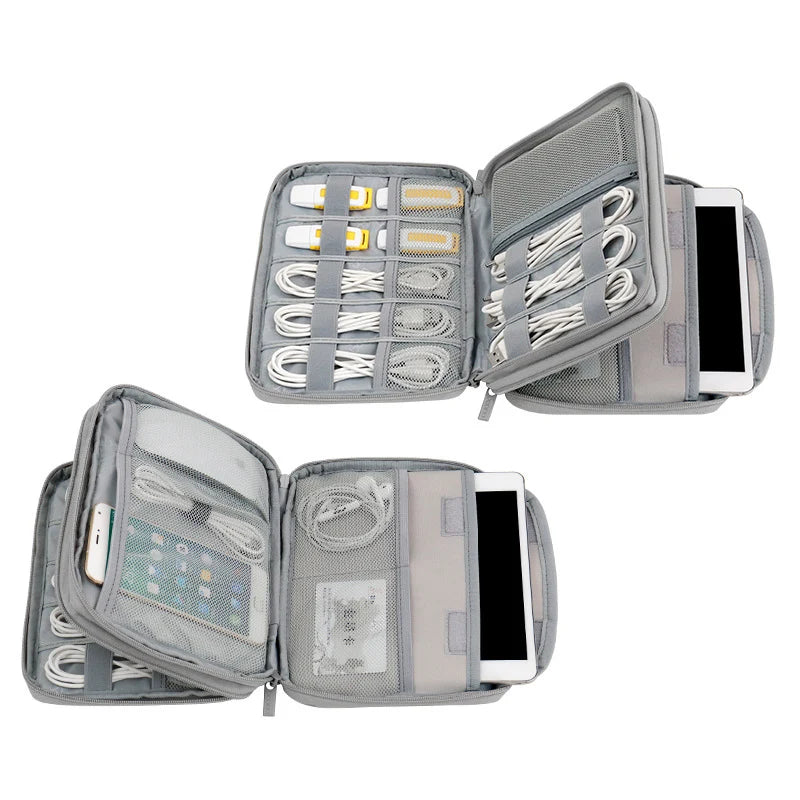 Electronics Protective Storage Bags for Cable Organizer Bag Handheld Tech Pouch for Tablet Phones & Power Banks Organizador Case