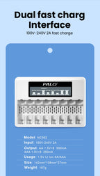 8 Slots 1.5V AA/AAA Rechargeable Battery Charger LCD Display Usb Fast Intelligent Charger for 1.5 Volts Li-lon AA AAA Battery