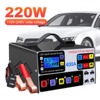 400A Car Battery Charger 220W Heavy Duty Smart Battery Charger 12V/24V Battery High Power Fast Charger Self-Stop Battery Charger
