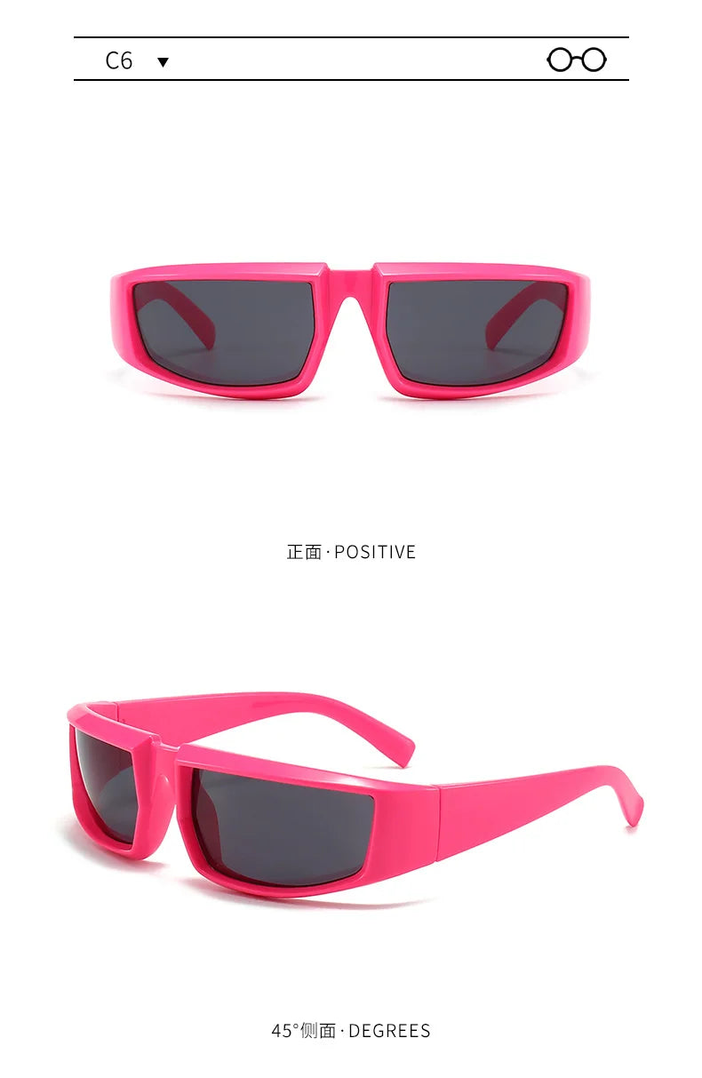 Future Science Technology Sense Sunglasses Men Women Concave Shape Sun Glasses Cool Punk Style Pair Summer Sports T206