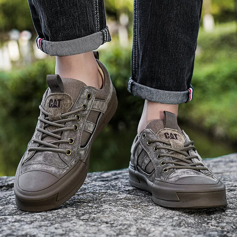 New Shoes for Men Casual Male Sneakers Platform New Men's Casual Leather Shoes Business or Casual Thick-bottom Wear-resistant