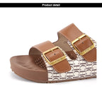 Women's Sandals Fashion Simple Beach Shoes Summer Ladies Outdoor Slippers Low Heel Massage Insole Comfortable