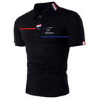 Men's new short sleeved polo shirt with a collar, fashionable and casual