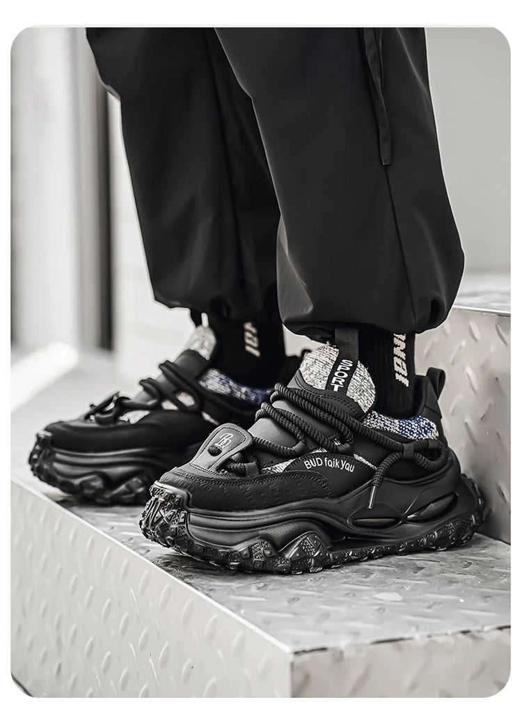 Men's Shoes 2025 Thick Sole Height Increasing New Breathable Trend Fashionable and Versatile Casual Sports Comfortable Trend