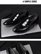 Men's Shoes Loafers Dress Man British Casual Single Leather Small Square Toe Mens Genuine Shoe Formal Black Elegant Good Quality