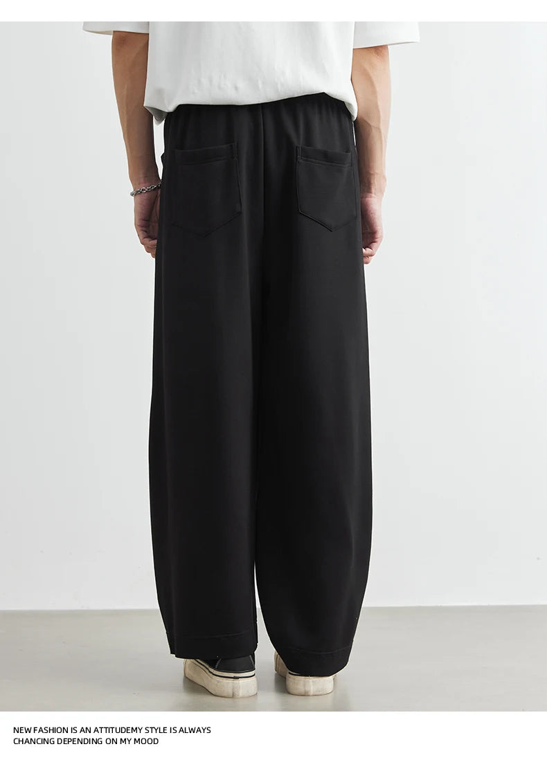 Men's American Fashion Casual Pants 2025 Summer New Style Solid Color Loose Drag Sweatpants Sports Straight Trousers Men's Wear