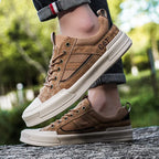 New Shoes for Men Casual Male Sneakers Platform New Men's Casual Leather Shoes Business or Casual Thick-bottom Wear-resistant