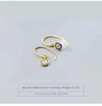 Modian New Blue Crystal Round Eyes Dangle Earrings for Women 925 Sterling Silver Gold Color Fashion Party Jewelry Gifts