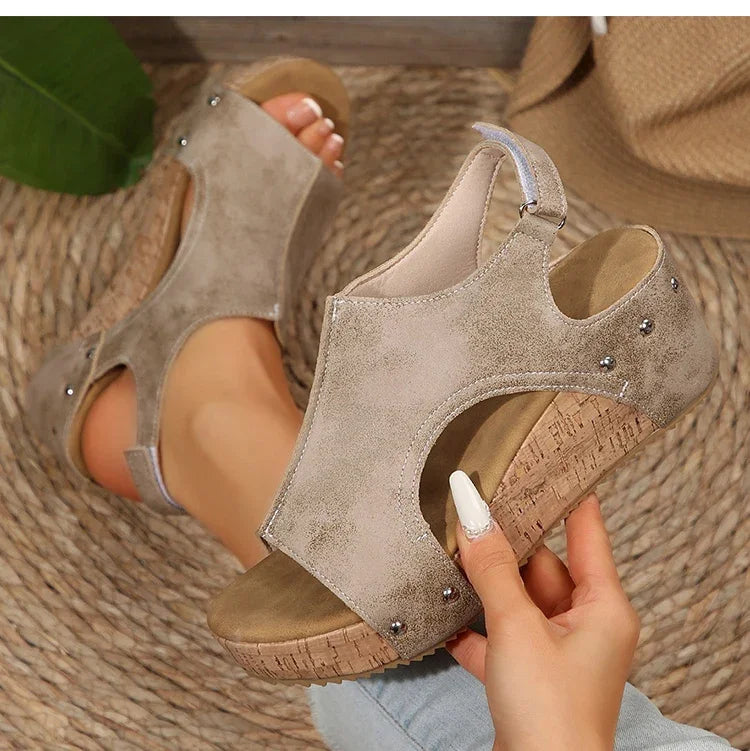 Women's Sandals High Heels Sandals With Wedges Shoes Woman Platform Sandals Summer Peep Toe Heeled Slippers Sandalias De Mujer