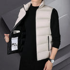 Autumn Winter Warm Vest Standing Collar Windproof Simple Solid Color Thin High Trend All Quality Fabric Comfortable Breathable