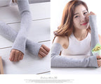 Autumn Winter 40 50 60CM Women's Wool Arm Warmers Knitted Woolen Arm Sleeve Solid Fine Long Knitted Fingerless Gloves Wholesale