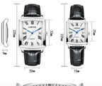 Couple Woman & Men Casual Watches Luxury Brand Square Dial Fashion Leather Strap Lover's Dress Quartz Watch Relogios Femininos