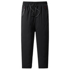 Men Winter Warm Pant Thicken Waterproof Down Cotton Lined Casual Sport Pants Joggers Trousers Cotton-padded Solid Lace-up Pant