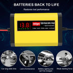 Full Automatic Car Battery Charger 2A Intelligent Fast Power Charging Digital LCD Display