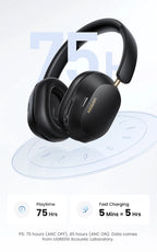 Choice Wireless Bluetooth Headphones 43dB Hybrid Active Noise Cancellation Hi-Res LDAC 75H Spatial Audio Headset Earphones