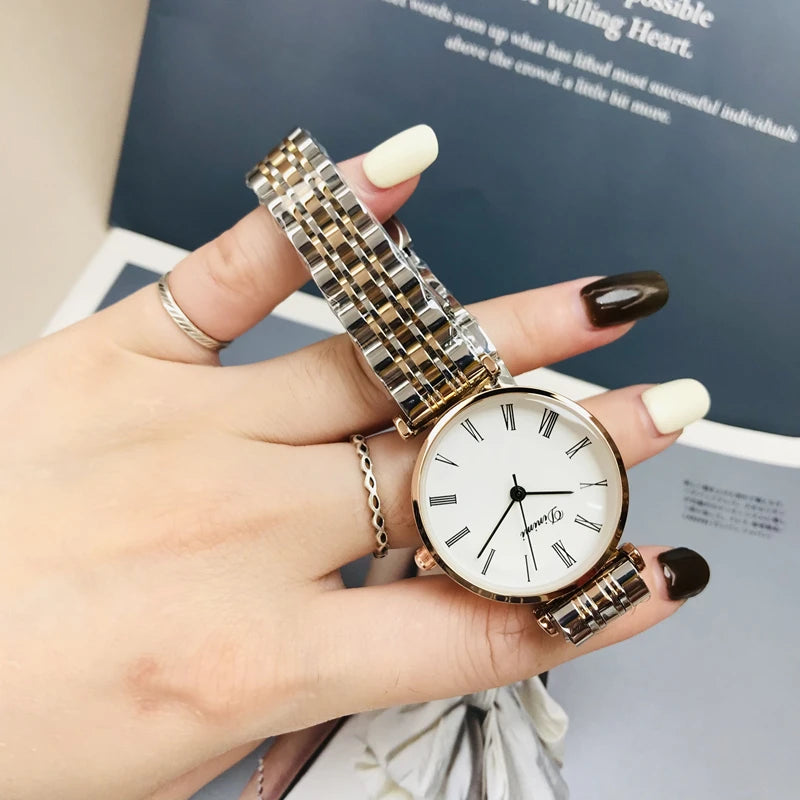Women's watch simple thin light luxury temperament steel belt famous brand mysterious gift series