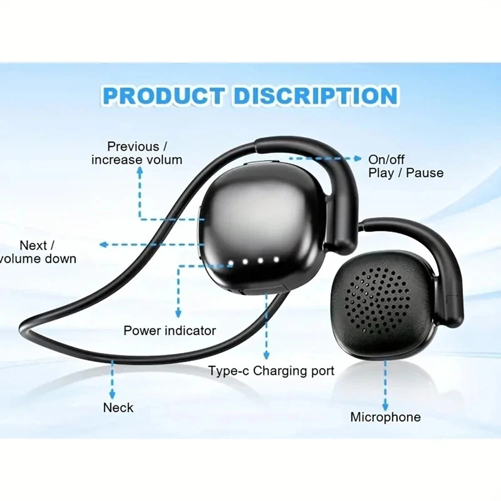 Sports Wireless Ear Hook Headphones HD Noise Reduction Air Conduction Headphones High-fidelity Natural Sound Quality