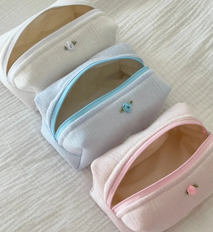 Fashion Makeup Case Elegant Sweet Floral Cosmetic Lipstick Bag Portable Large Capacity Travel Organizer Cosmetic Toiletry Pouch