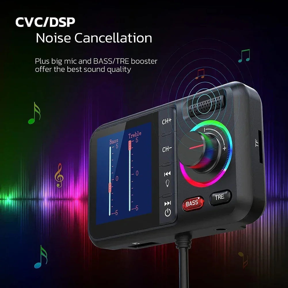 Hands-free Car MP3 Player Dual USB Fast Charging Car Audio Driving Experience Fast Charging Technology LED Backlighting Modes