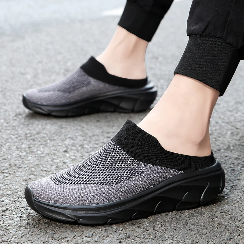 2025 Men Slippers Summer Breathable Home Indoor Slippers Men Thick Bottom Slides Fashion Couple Walking Shoes Chanclas Hombre