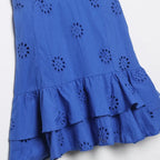 Women's Stitch Slim Short Dress V-neck Strap Sleeveless Hollow Embroidered Zipper Stacked Backless Summer New Sexy Dress