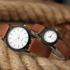 Couples Watches Leather Strap Minimalist Fashion Quartz Wristwatches Multiple Colors for Loved Ones Gift Parejas Reloj