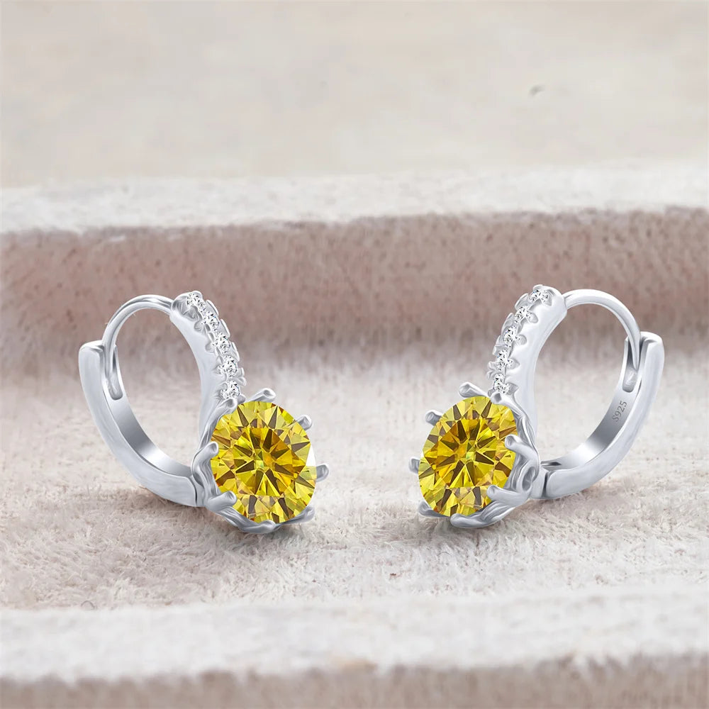 2 Carat Moissanite Drop Earrings Silver Stud Classic Solitaire Jewelry Women's Fashion Diamond Ear fine Jewelry gift