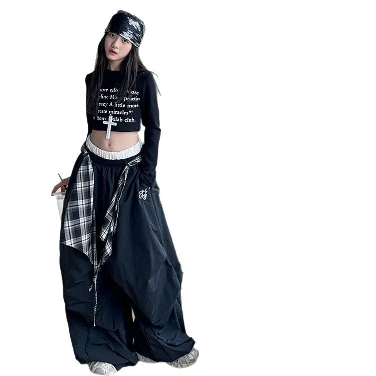 Pants Two Pieces Set Grid Trousers Tops Suits Casual Daily Childrens Clothes 2025 New Fashionable Children Autumn Clothing Girls