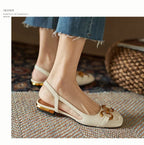 Women's Sandals 2023 Elegant Office Ladies Shoes and Sandals Women Casual Shoes Square Heel Sandals Slip On Woman Flats