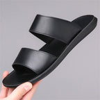 Slippers for Men Luxury Brand Leather Casual Slippers 2025 Summer New Beach Slippers for Men Non Slip Flat Sandals Large Size48